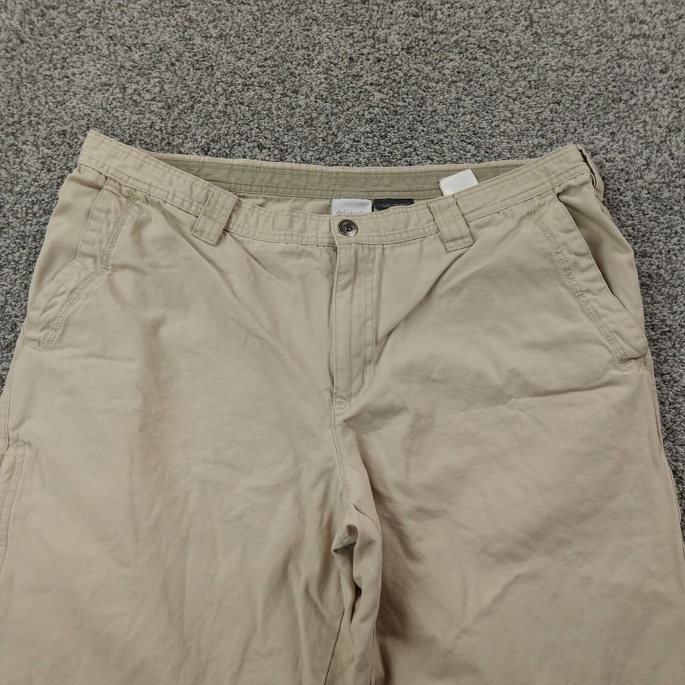 Columbia Pants Mens 40X30 Beige Tan Cargo Chino Omnishield Outdoor Hiking Trail - Picture 6 of 14
